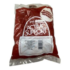 3pr L'eggs Active Support Pantyhose Slightly Imperfect Nude Sz B Reinforced Toe